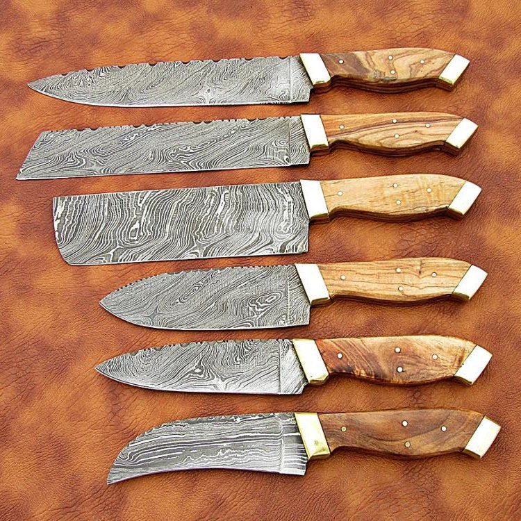 Best New Custom Handmade Damascus Steel Kitchen Knives Set
