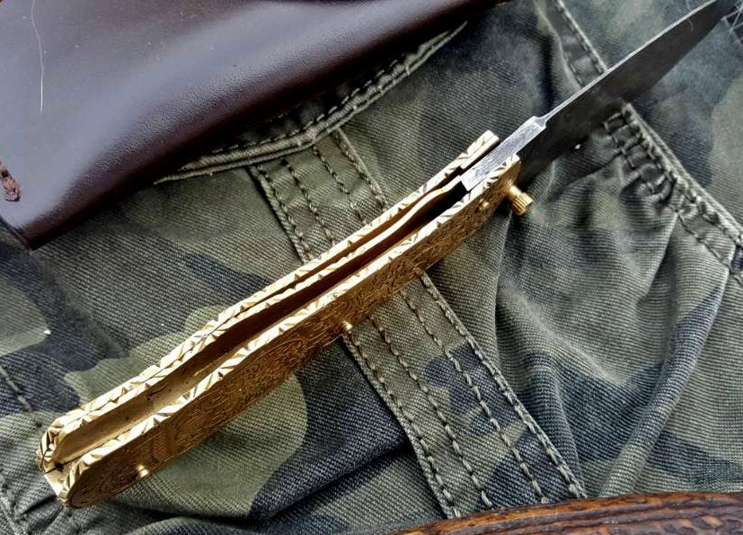 Custom Handmade Damascus Steel Folding Pocket Knife