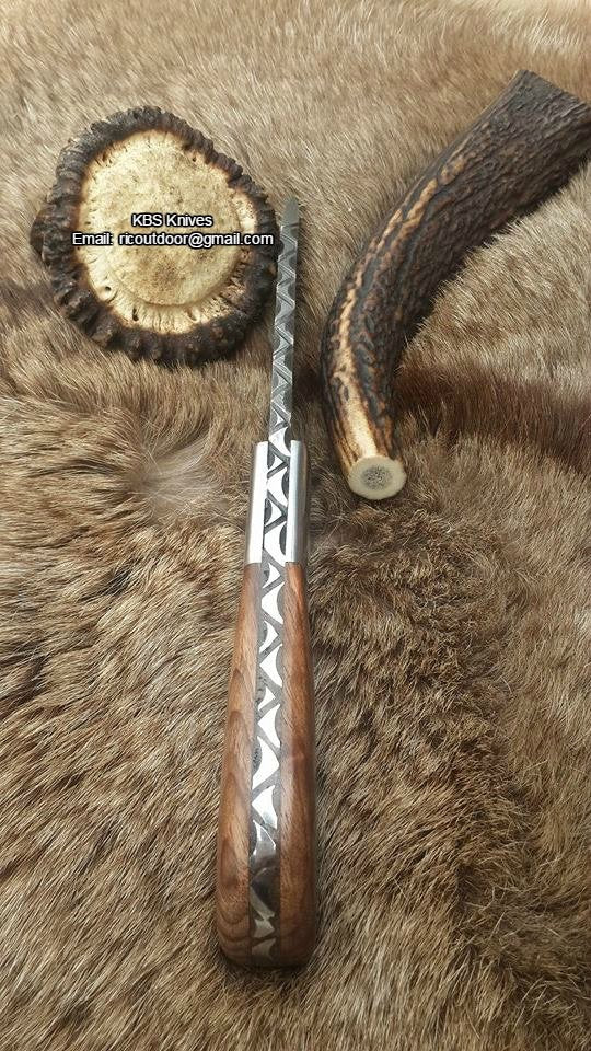 Ridgeback Hunter Custom Handmade Damascus Knife KBS Knives Store