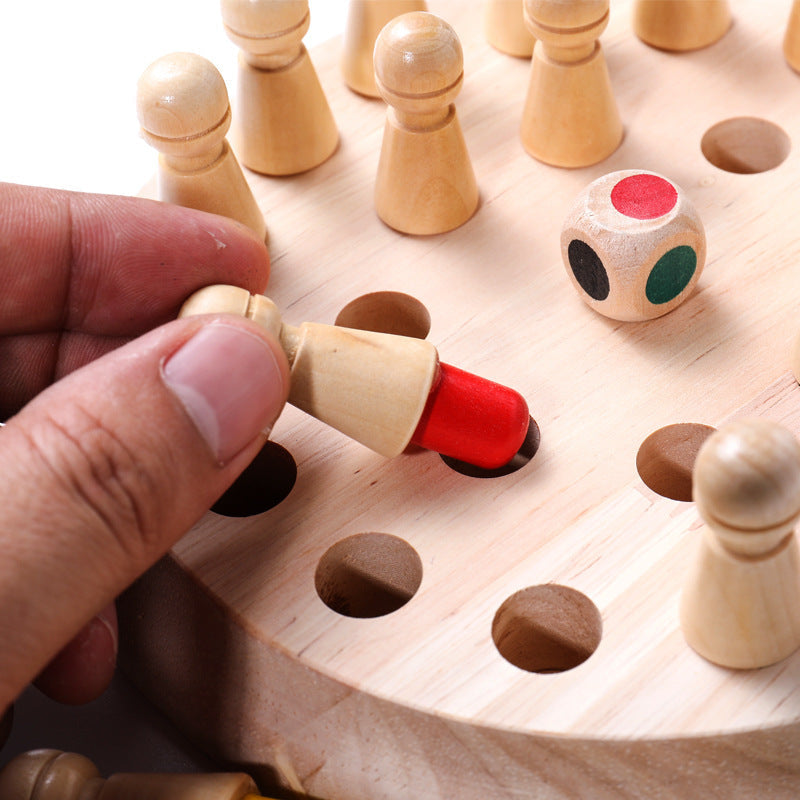 Wooden Memory Chess Game – Educational Brain Training Toy for Kids