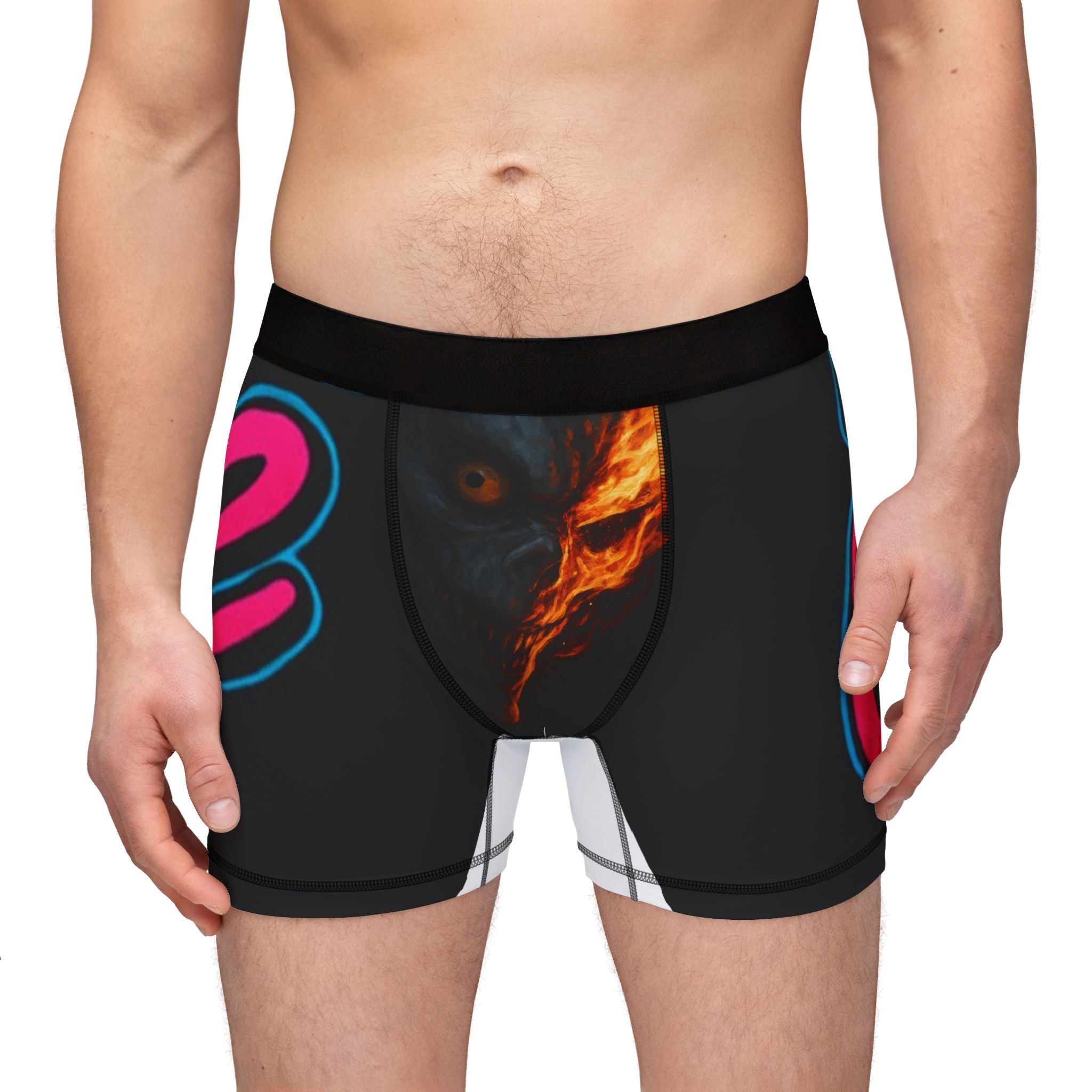 Men's Boxers with Fiery Design, Fun Underwear for Men, Unique Gift for Him, Comfortable Boxers, Everyday Loungewear, Casual Wear Underwear