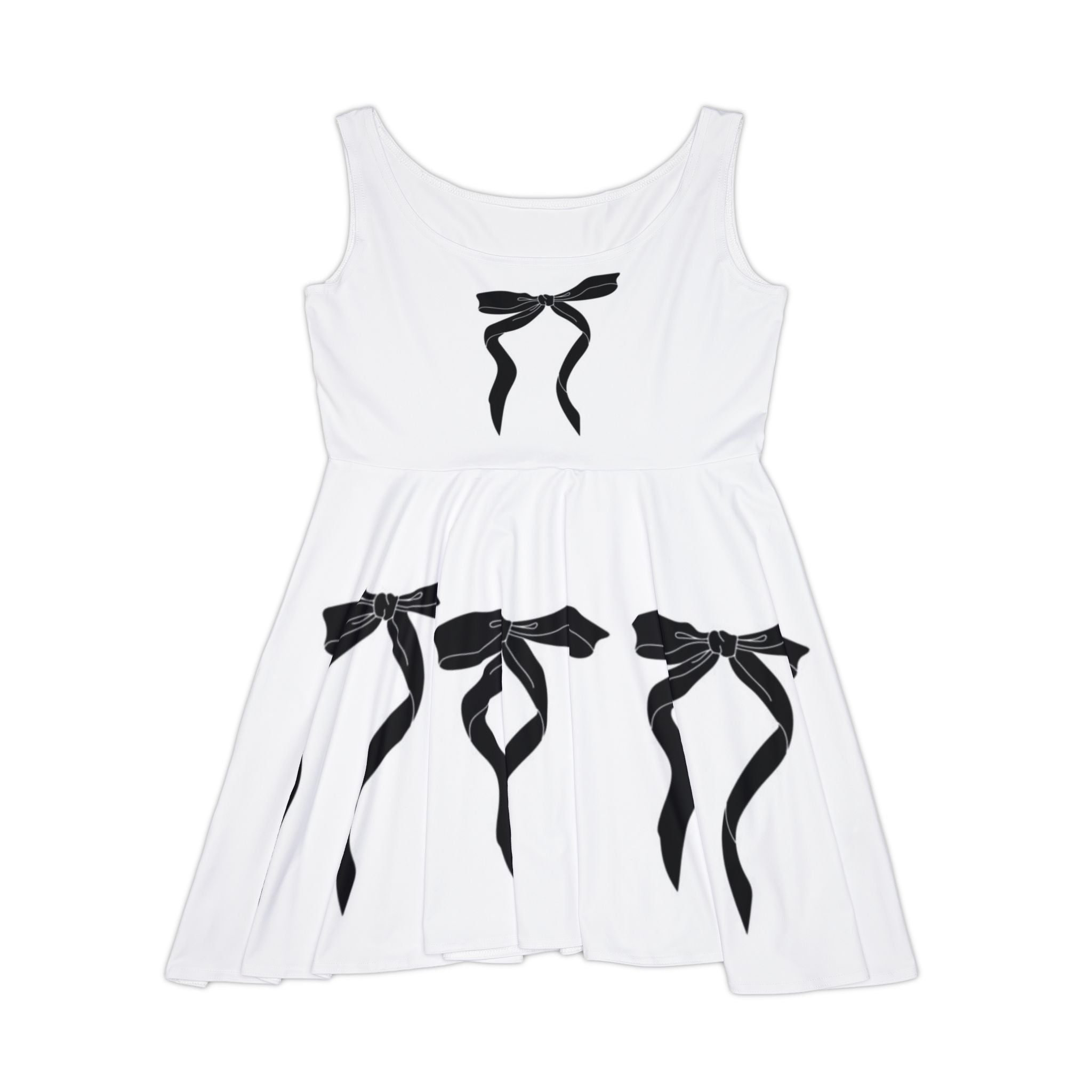 Elegant Bow Detail Women's Skater Dress, Stylish Summer Dress, Party Dress, Casual Day Dress, Gift for Her, Trendy AOP Dress