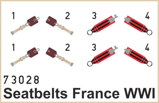 Eduard 73028 1/72 Aircraft- France WWI Seatbelts Fabric-Type (Painted)(D)
