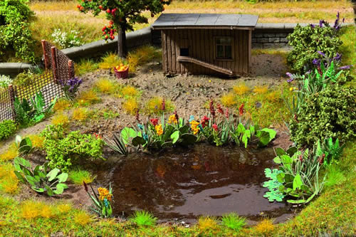 Noch 14052 HO Scale Water & Riverside Plants -- Makes 17 Plants