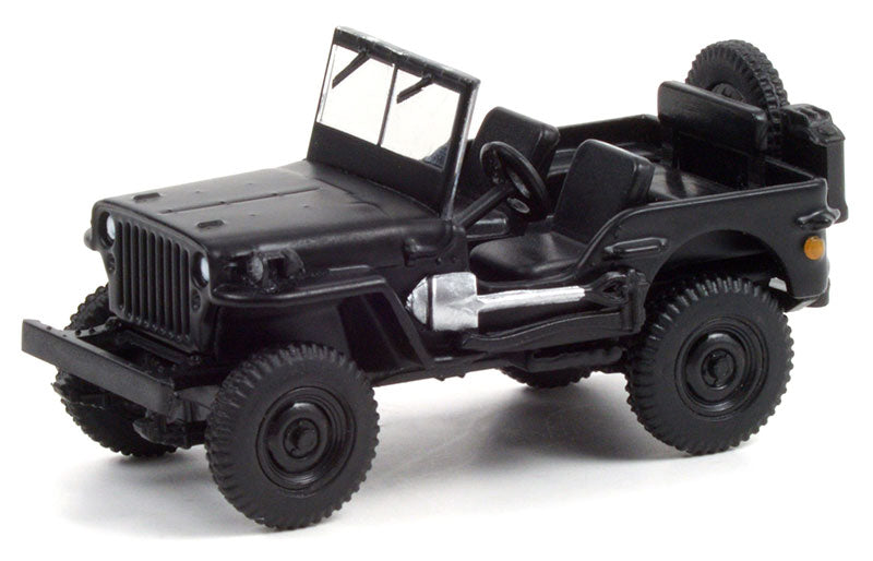 Greenlight 28070-A 1/64 Scale 1942 Willys MB Jeep Black Bandit Series 25