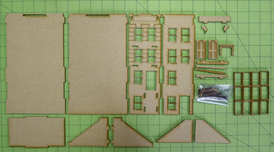 28mm "Brownstone" Row House (MDF) - 28MMDF403