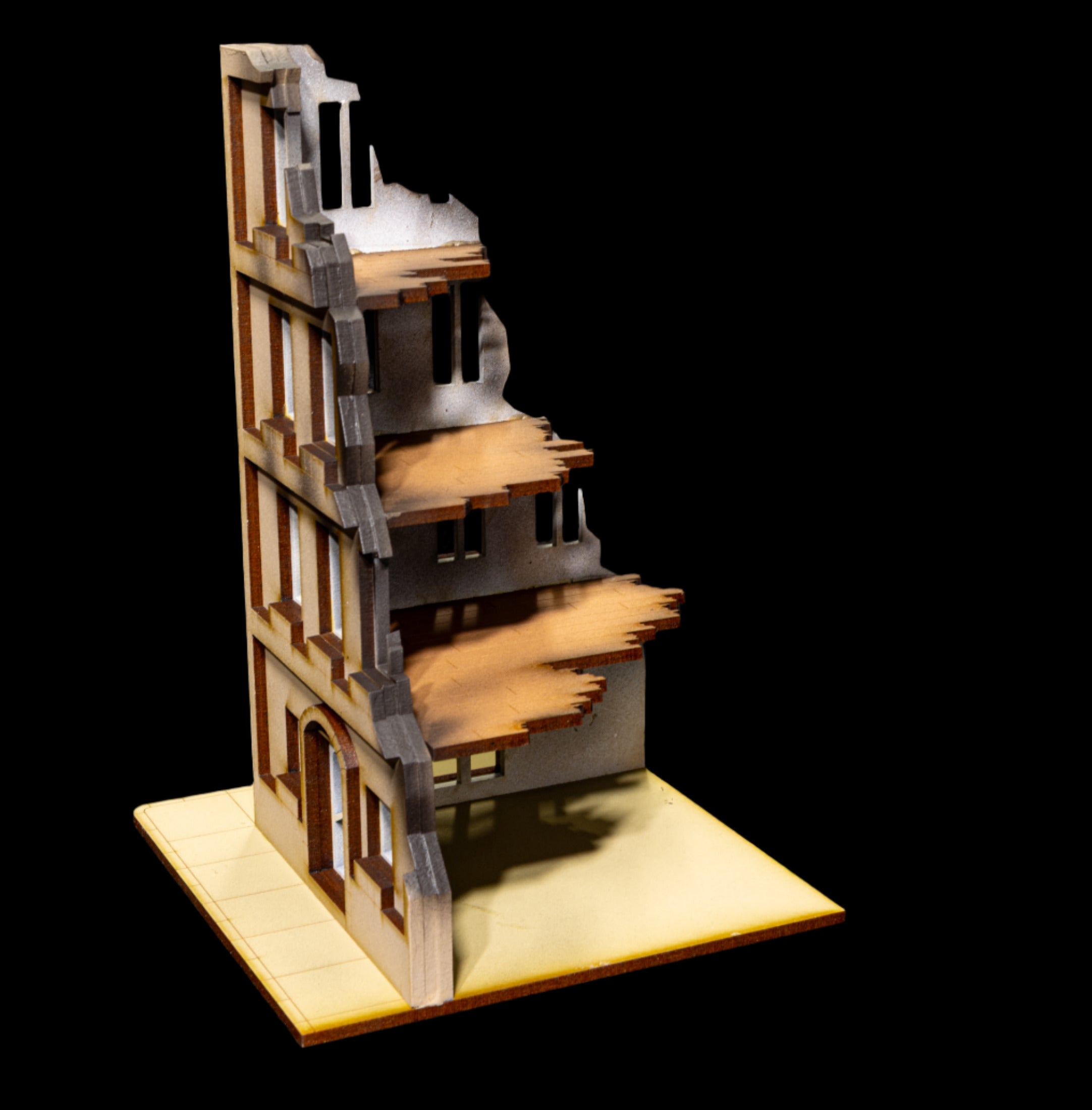 28mm European Corner Building - 28MMDF524-2 (Painted and Assembled)