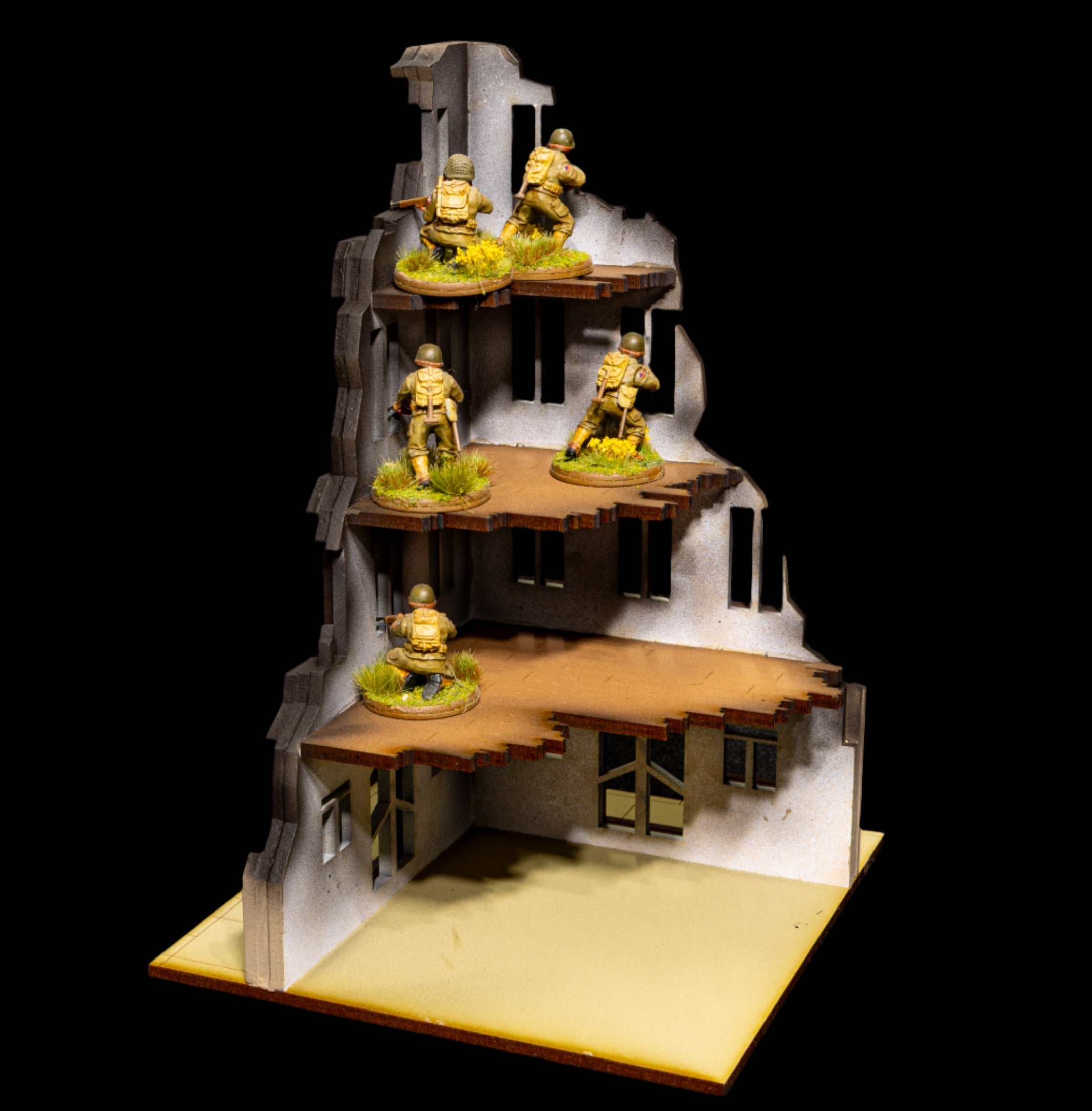 28mm European Corner Building - 28MMDF524-2 (Painted and Assembled)