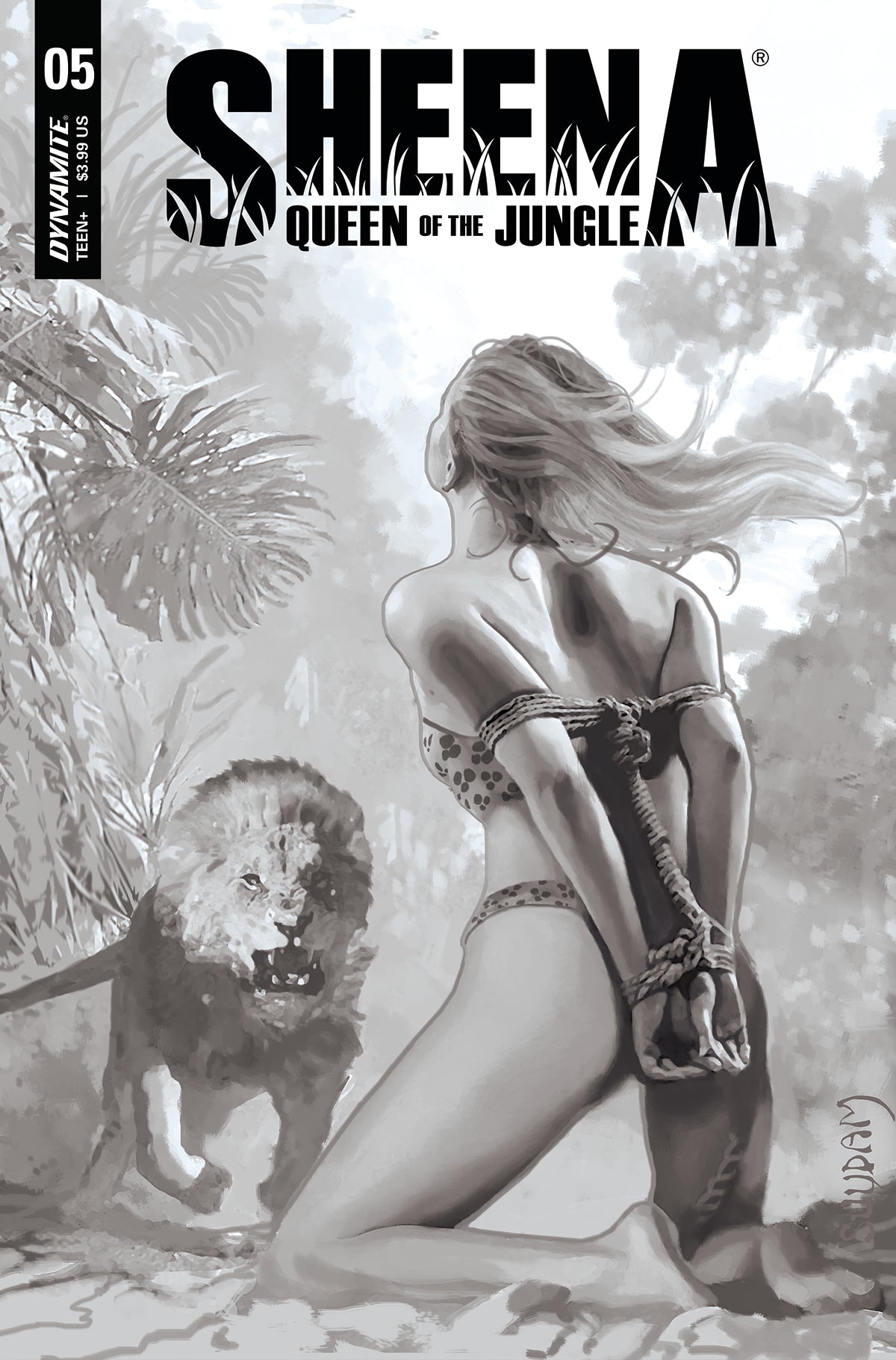 Sheena Queen Jungle #5 I 1:30 Arthur Suydam B&W Variant (04/13/2022) Dynamite