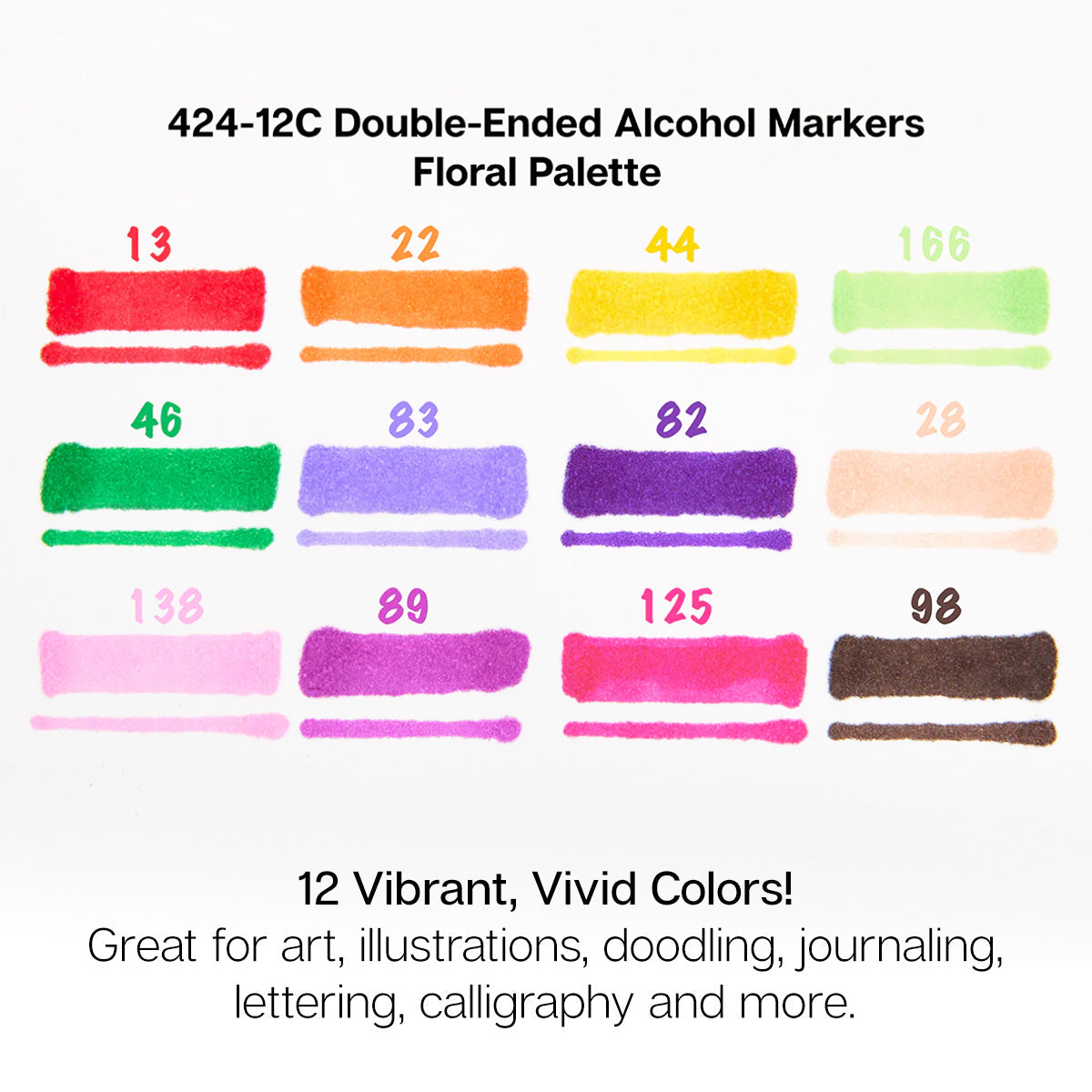 Double-Ended Alcohol Markers 12 Floral Colors