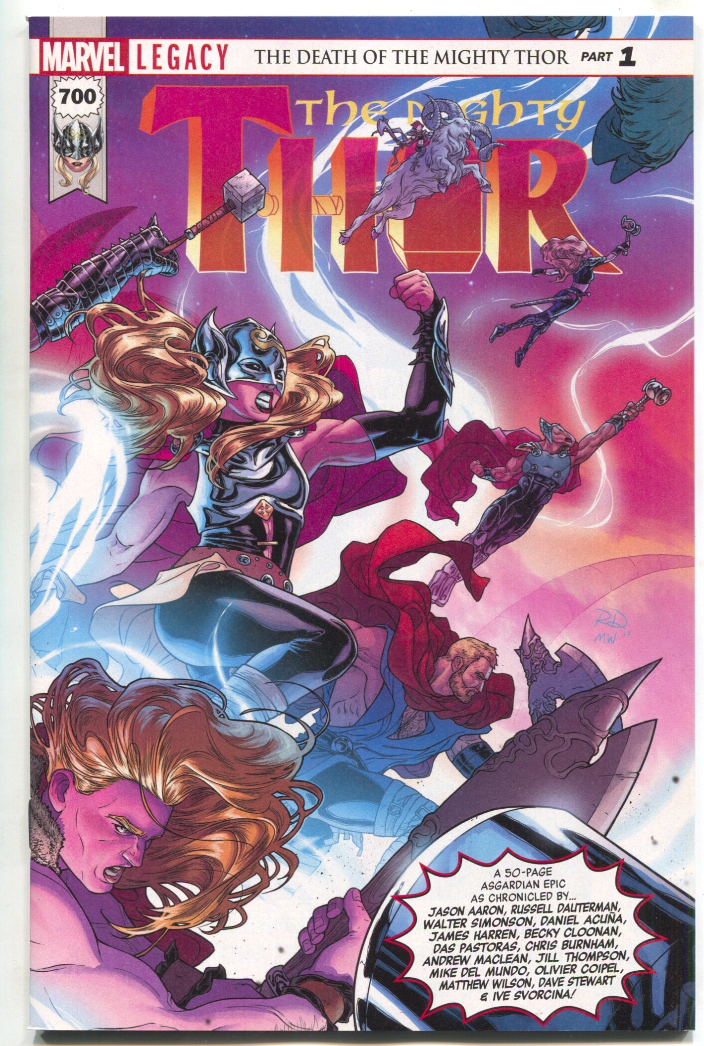 Mighty Thor 700 Marvel Legacy 2017 NM Russell Dauterman Jason Aaron