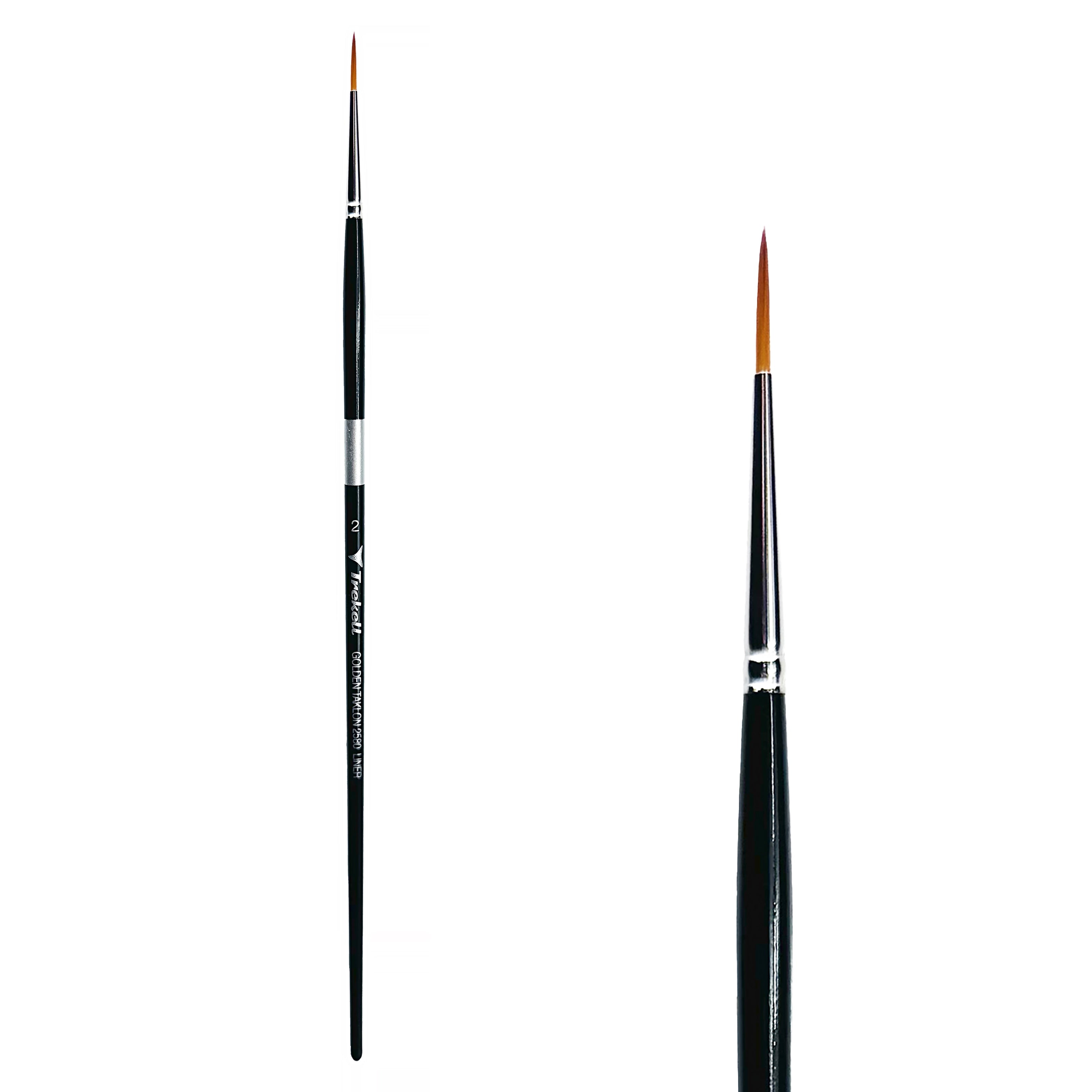 Trekell Golden Taklon Long Handle Artist Brush - Size #2 Liner