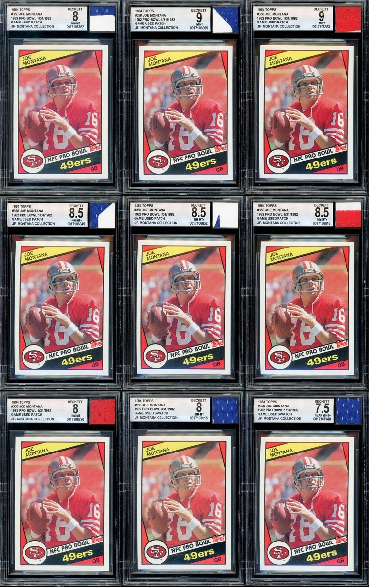 “Montana Collection" – BGS/BAS Graded Cards & Autographs of Joe Montana – (1) Card Per Box