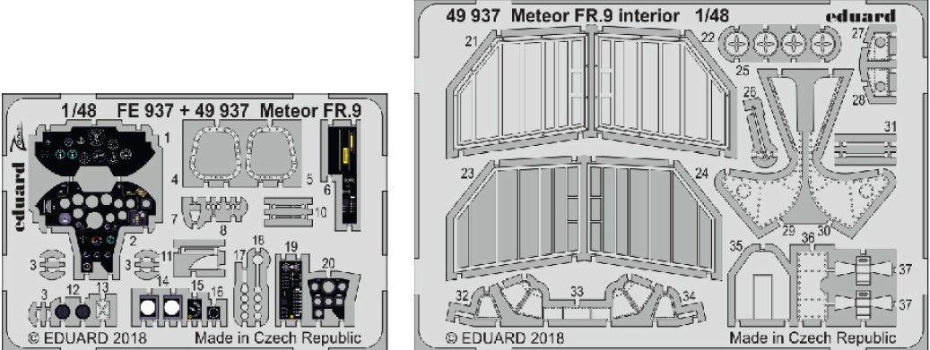 Eduard 49937 1/48 Aircraft- Meteor FR9 Interior for ARX (Painted)
