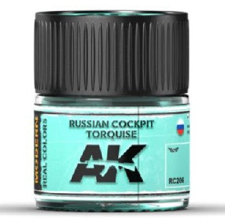 AK Interactive RC206 Real Colors: Russian Cockpit Turquoise Acrylic Lacquer Paint 10ml Bottle