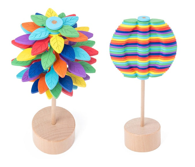 Wooden Rotating Lollipop Toy – Stress Relief Spiral Desk Ornament