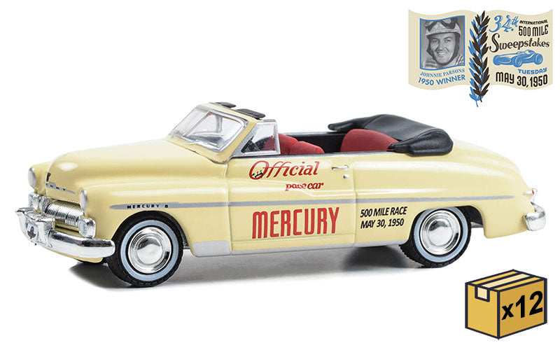 Greenlight 30434-CASE 1/64 Scale 1950 Mercury Monterey Convertible Official Pace Car 34th