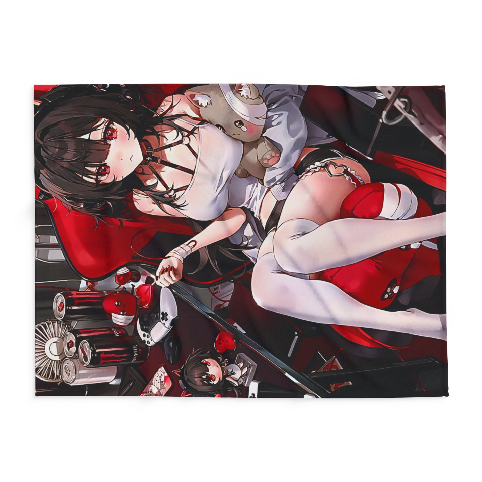 Lewd style Arctic Fleece Blanket with Stylish Anime Design - Perfect for Gaming Rooms, Gifts, Home Decor, and More