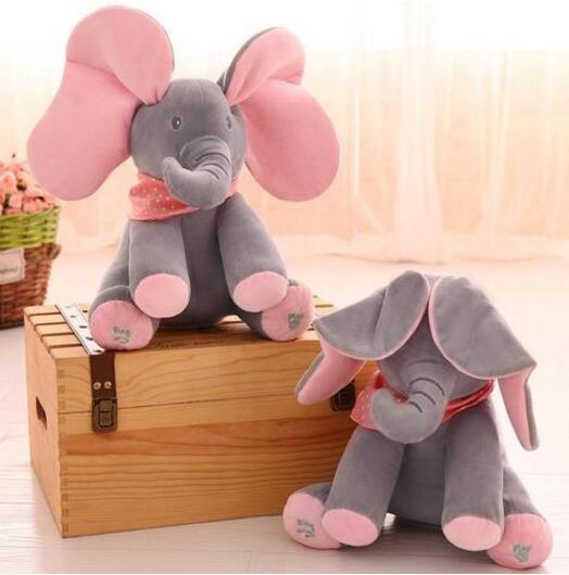 Peek-A-Boo Elephant Plush Toy – Interactive Singing and Hide-and-Seek Toy