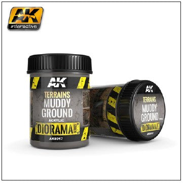 AK Interactive 8017 Diorama Series: Terrains Muddy Ground Texture Acrylic 250ml Bottle