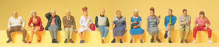 Preiser 10524 HO Scale Pedestrians -- Seated Travellers