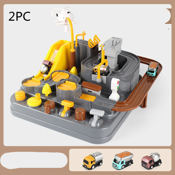Adventure Parking Lot Car Track โ Interactive Rail Toy Set for Kids