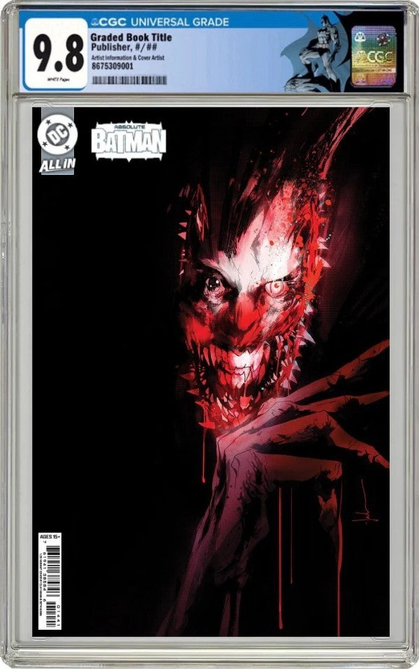 ABSOLUTE BATMAN #15 CGC 9.8 🔥 CVR B JOCK CARD STOCK VARIANT CUSTOM LABEL