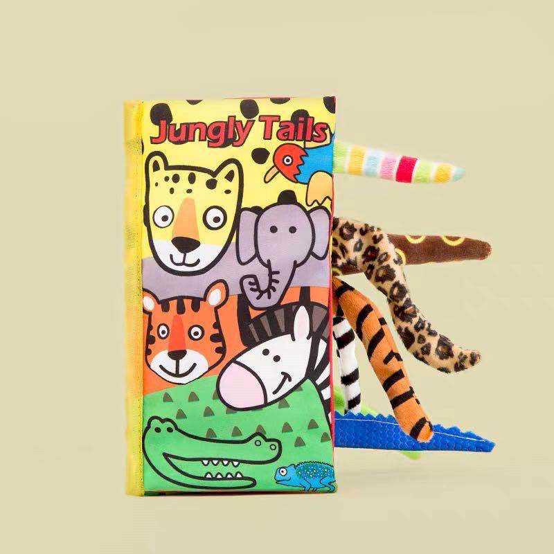 Baby Cloth Book Toy – Soft Sensory Activity Book with Animal Tails
