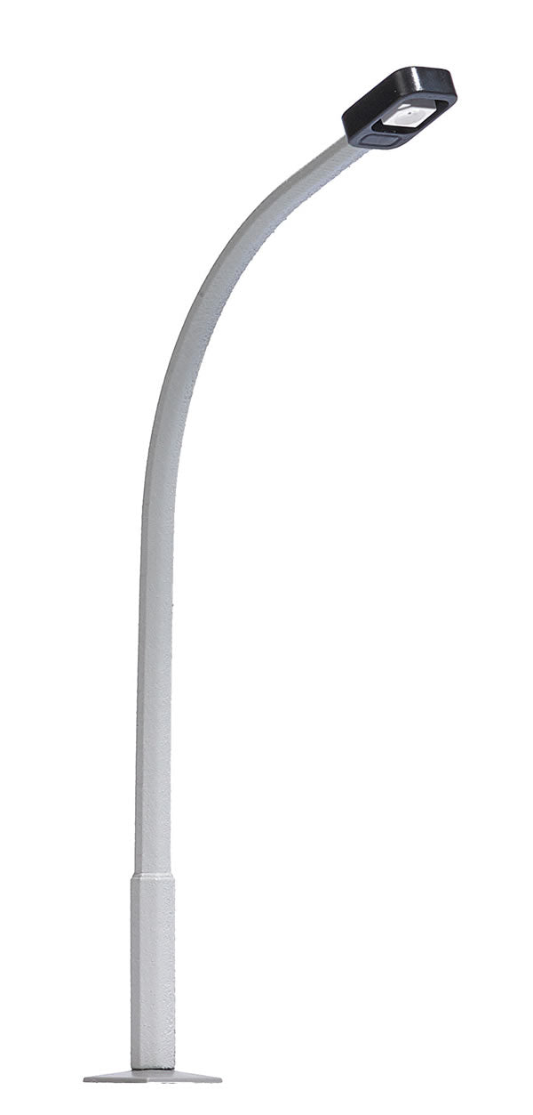 Busch 4125 HO Scale Street Lamp with Curved Concrete Mast, Rectangular Lamp