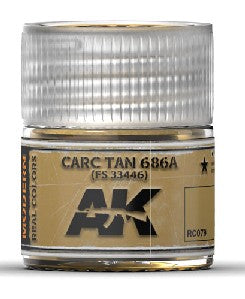 AK Interactive RC79 Real Colors: Carc Tan 686A Acrylic Lacquer Paint 10ml Bottle