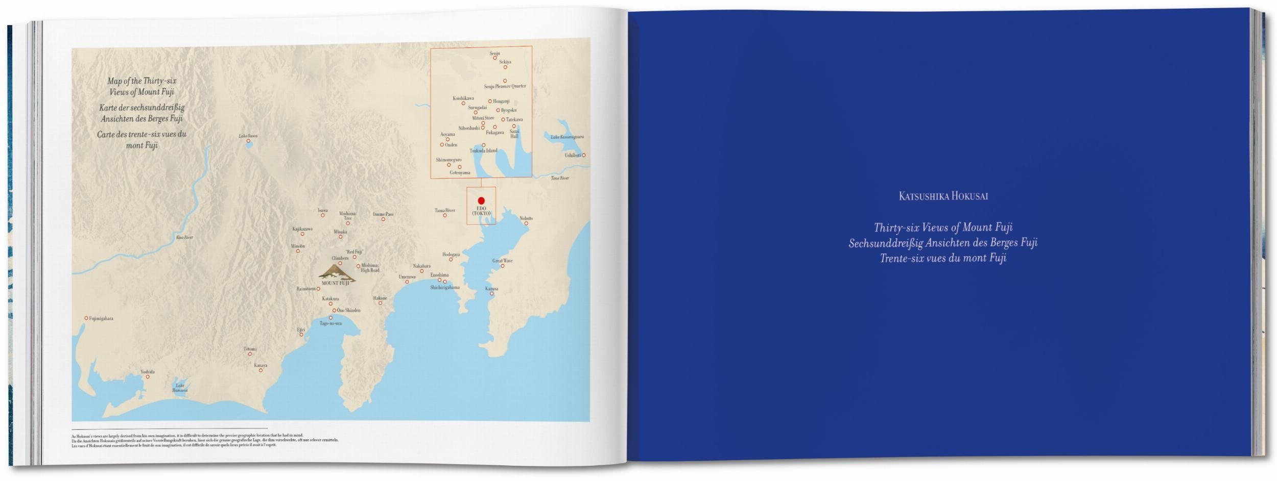 Hokusai. Thirty-six Views of Mount Fuji (German, French, English)