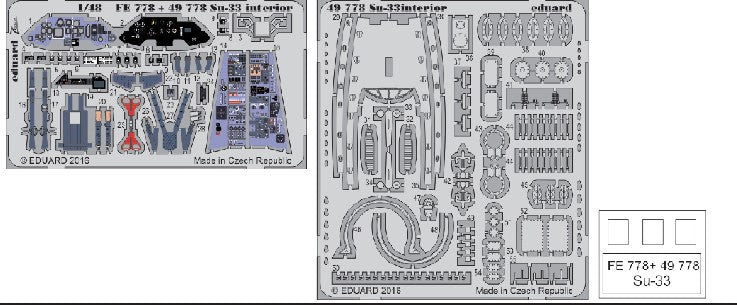 Eduard 49778 1/48 Aircraft- Su33 Interior for KIN (Painted)