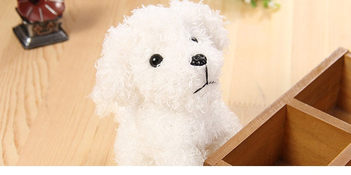 Plush Teddy Dog Pendant – Soft Stuffed Toy Keychain for Gifts and Decorations