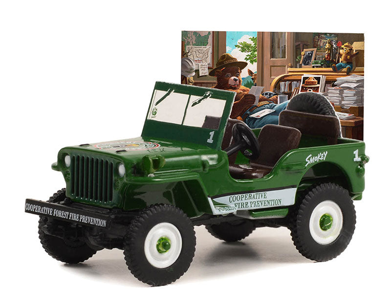 Greenlight 38040-A 1/64 Scale 1945 Willys MB Jeep “Cooperative Forest Fire Prevention