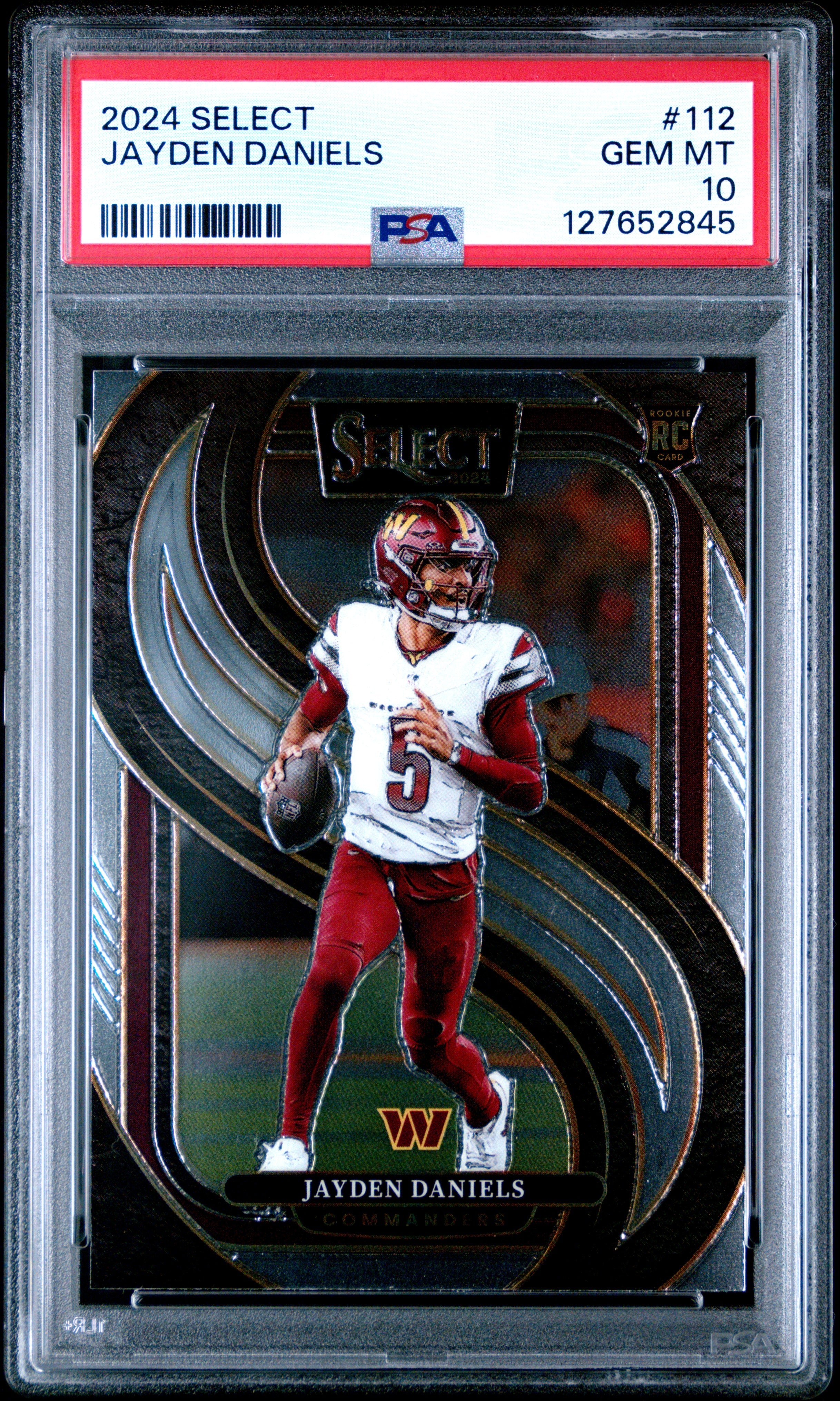 jayden daniels graded rookie card 2024 Panini Select #112 RC Football PSA 10 Gem Mint Fused Plastics Gym Heroes Unlimited Booster Pack:Giovanni Perfect for collectors Got mine in today