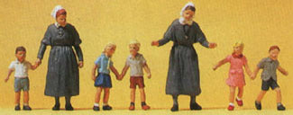 Preiser 10533 HO Scale Protestant Sisters -- With Children