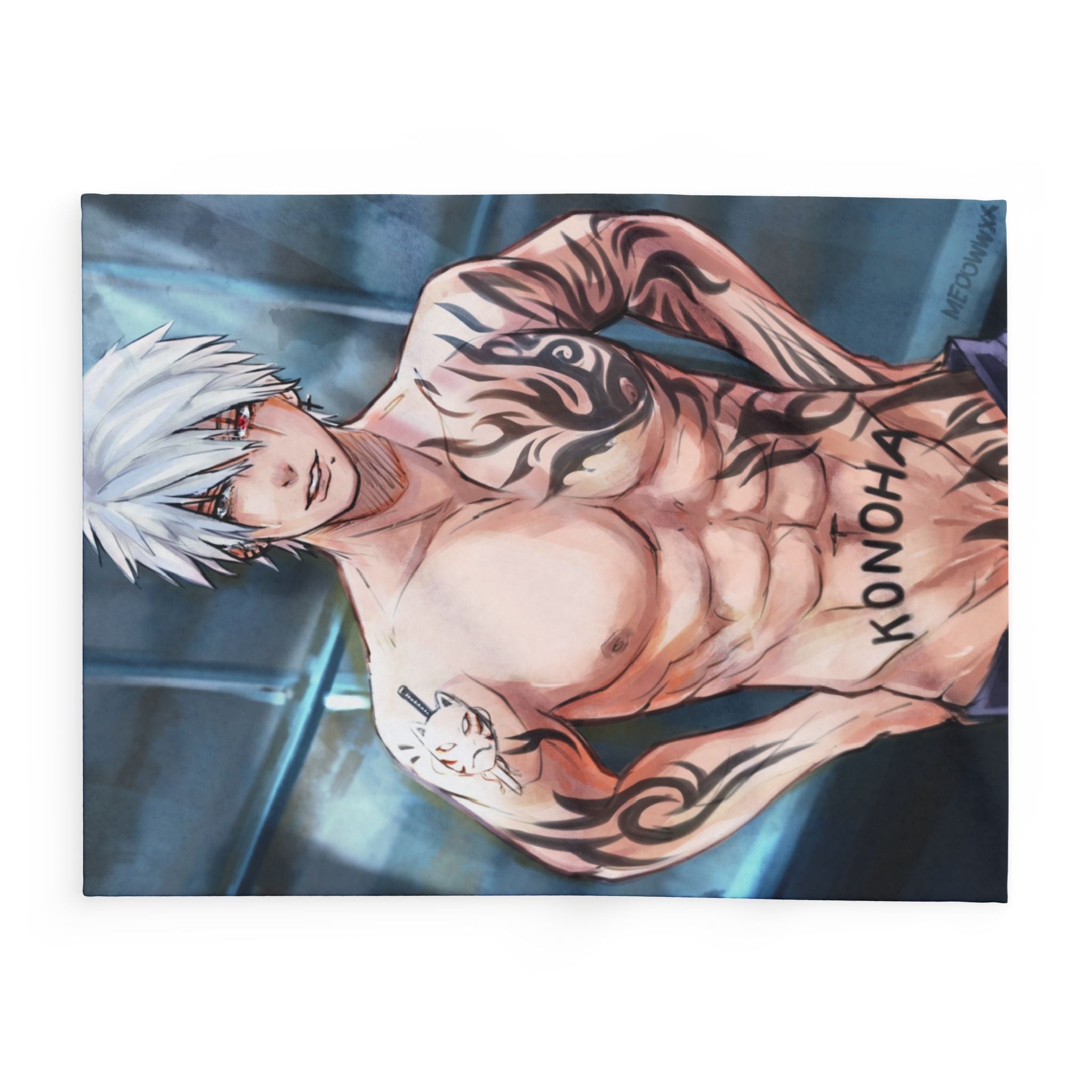 Ninja style Anime-Themed Fleece Blanket, Cozy Throw Blanket, Konoha Design Blanket, Gift for Anime Fans, Soft Plush Blanket