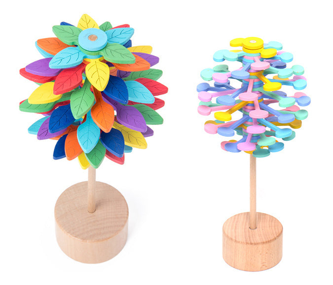 Wooden Rotating Lollipop Toy – Stress Relief Spiral Desk Ornament