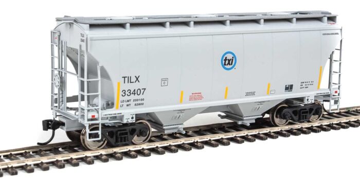 Walthers Mainline 910-7551 HO Scale 39' Trinity 3281 2-Bay Covered Hopper - Ready to Run -- Trinity Industries Leasing TILX #33407