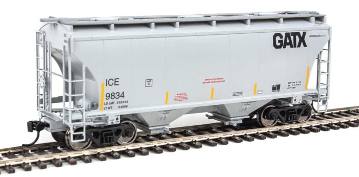 Walthers Mainline 910-7560 HO Scale 39' Trinity 3281 2-Bay Covered Hopper - Ready to Run -- Iowa, Chicago & Eastern w/GATX Logo #9844