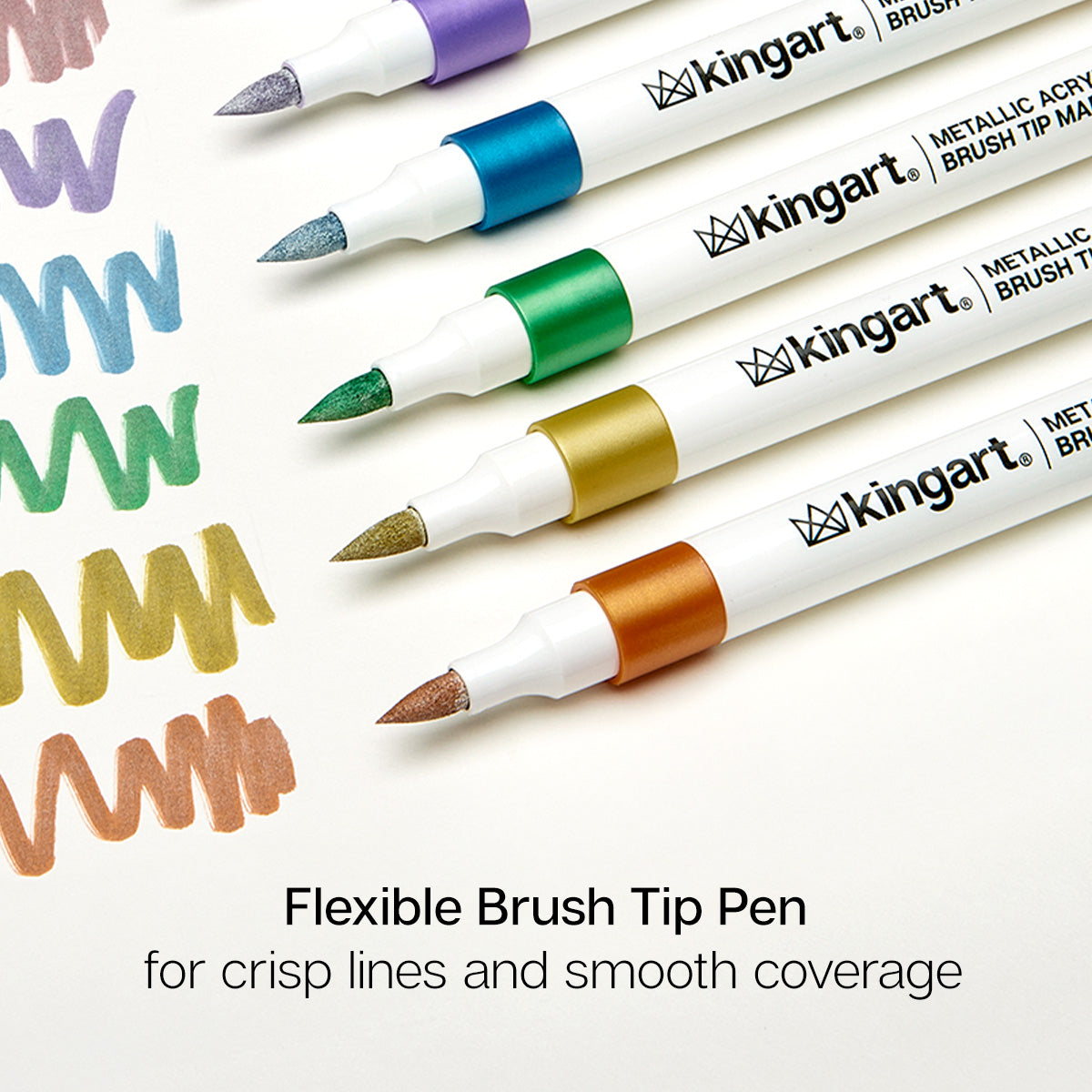 Acrylic Paint Markers, Brush Tip 24 Metallic Colors