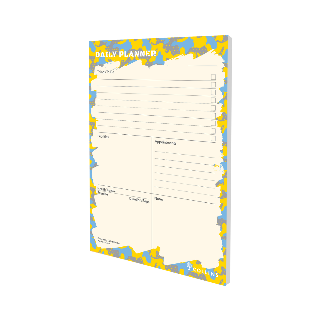 Collins Edge Camo -  Daily Planner Pad A5 Daily - Yellow