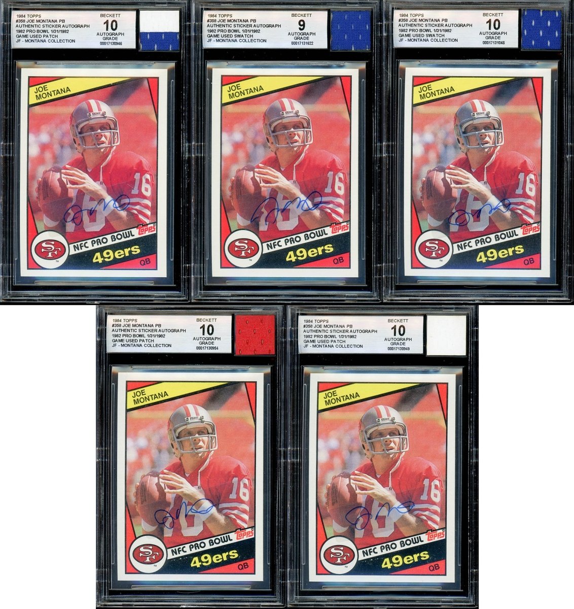 “Montana Collection" – BGS/BAS Graded Cards & Autographs of Joe Montana – (1) Card Per Box