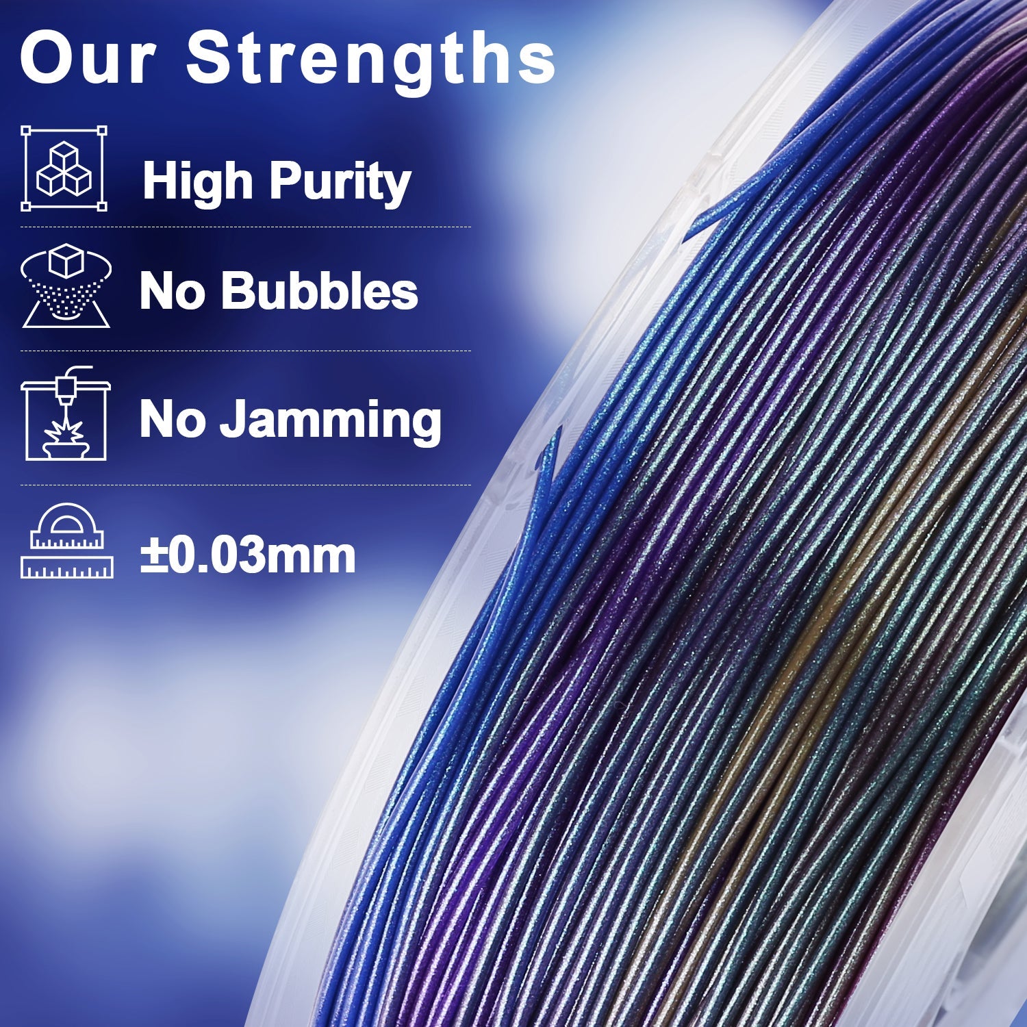 PLA Galaxy / Sparkle & Shiny 1.75mm, 1KG/2.2LB