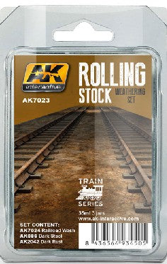 AK Interactive 7023 Train Series: Rolling Stock Weathering Paint Set (3 Colors)