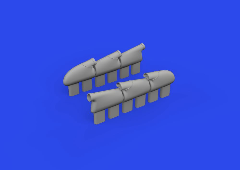 Eduard 632188 1/32 Aircraft- Hurricane Mk II Exhaust Stacks Rounded for RVL (Res