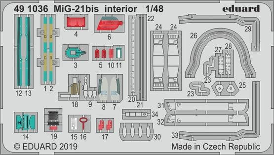 Eduard 491036 1/48 Aircraft- MiG21bis Interior for EDU (Painted)(D)