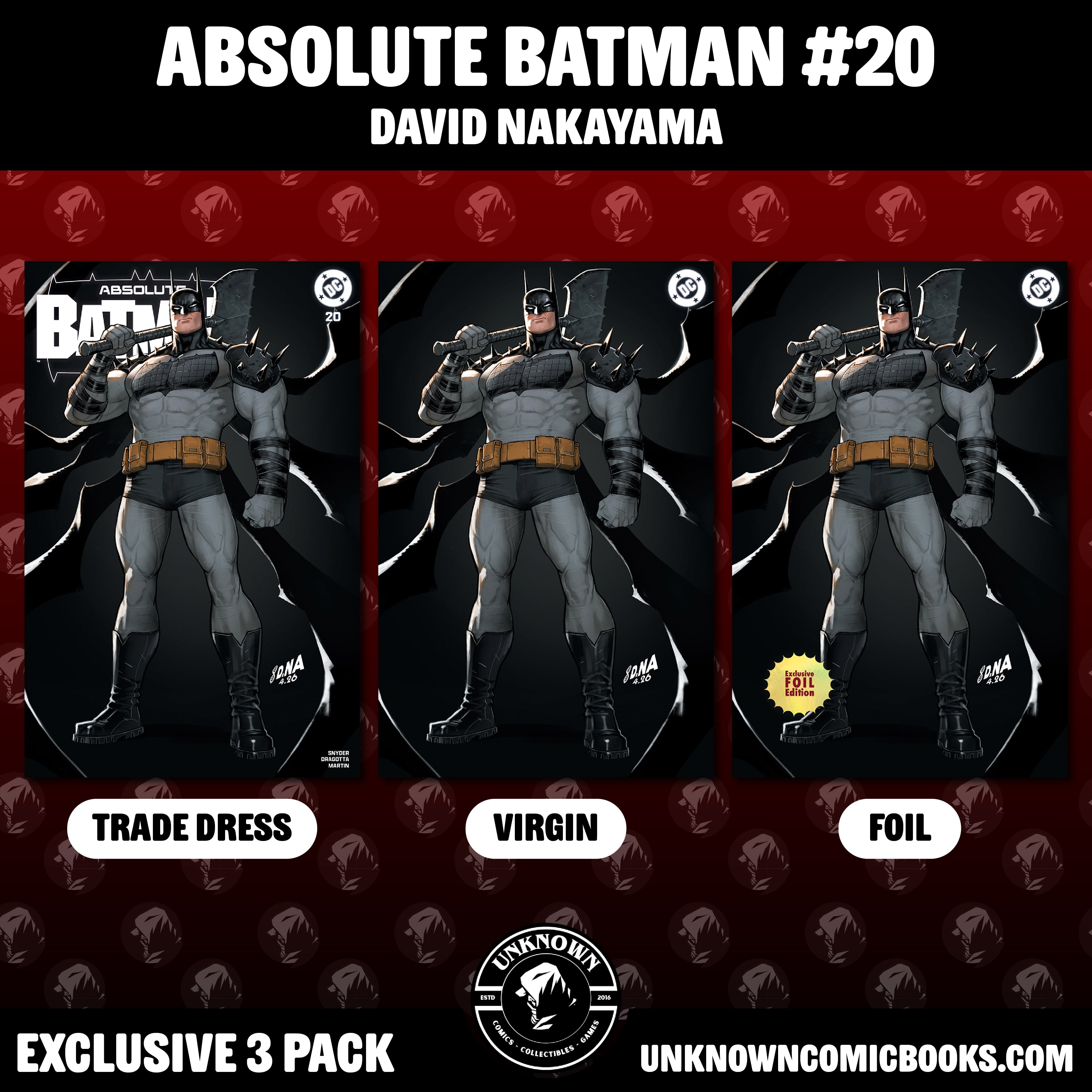 3 PACK] ABSOLUTE BATMAN #20 DAVID NAKAYAMA EXCLUSIVE VAR (05/13/2026)