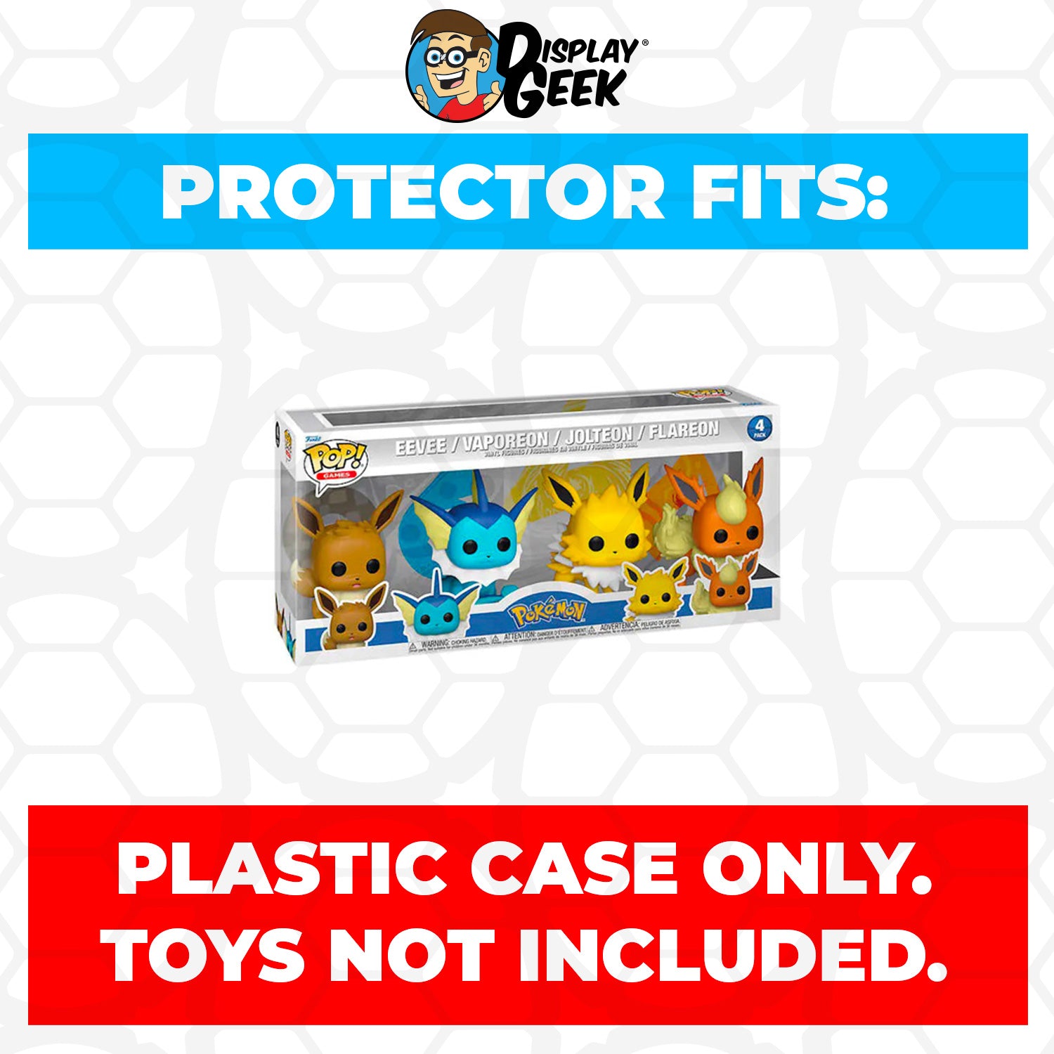 Pop Protector for 4 Pack Pokemon Eevee, Vaporeon, Jolteon & Flareon Funko Pop