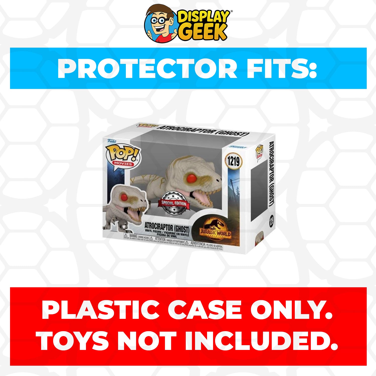 Pop Protector for 4 inch Funko Pop Jurassic World - Atrociraptor Ghost #1219